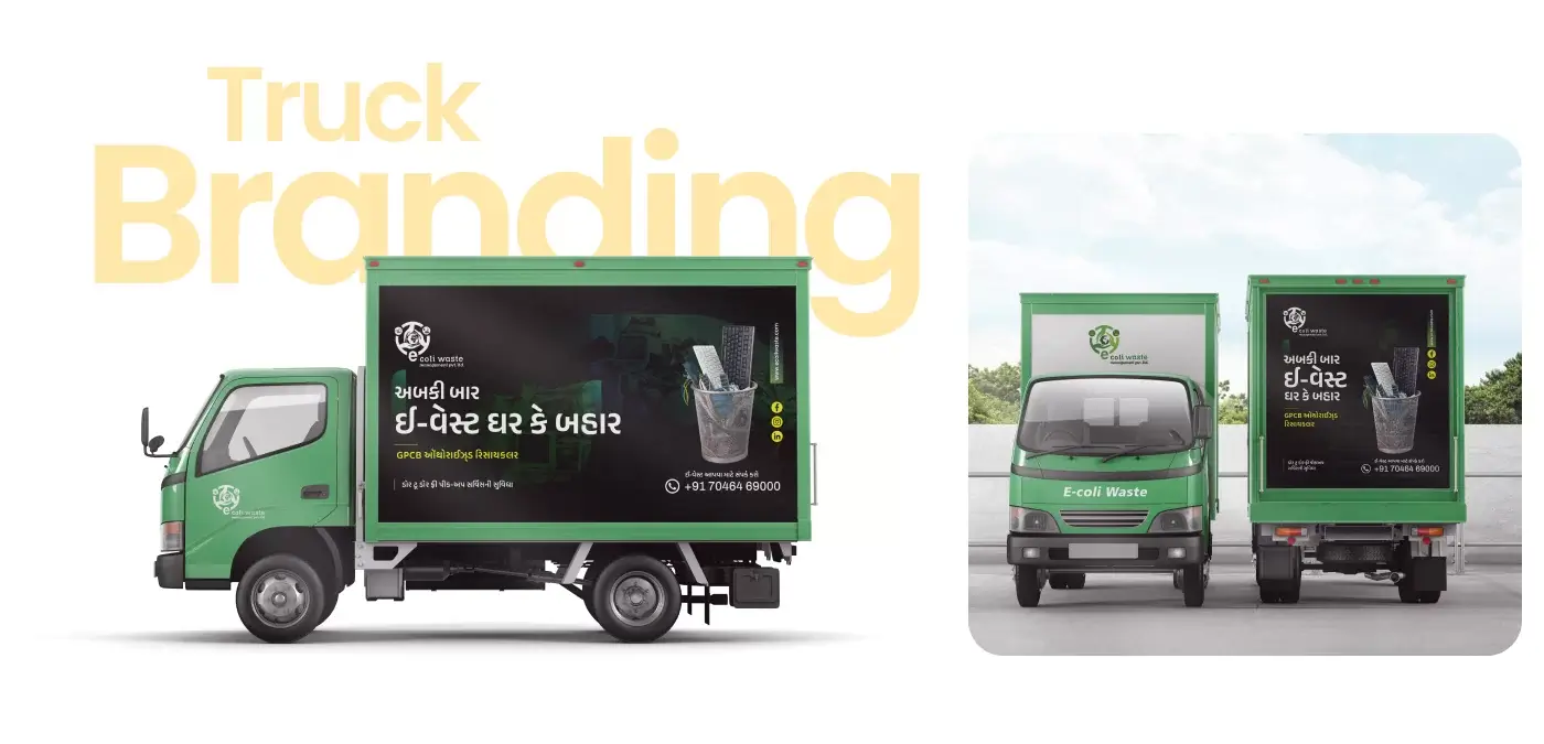 E-coli waste Truck branding design